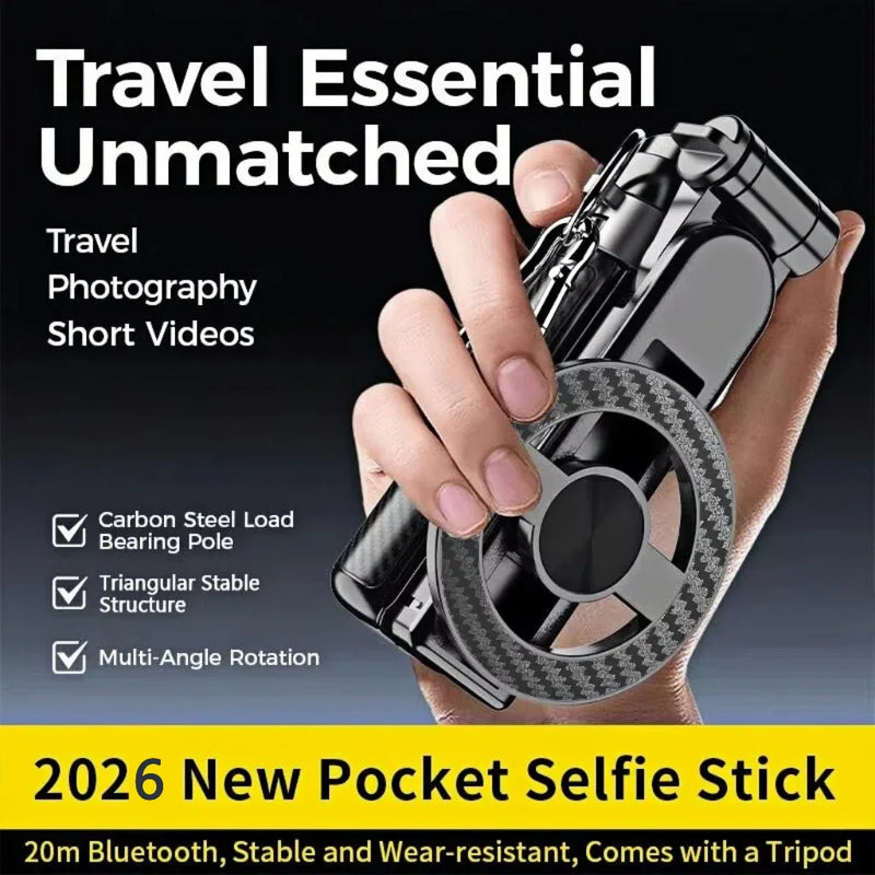 Multifunctional Magnetic mini Selfie Stick Rotation Wireless Bluetooth